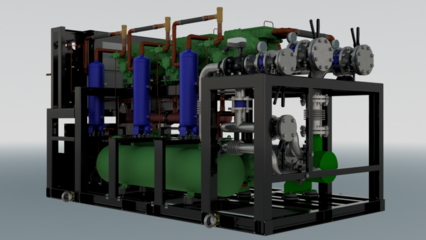 【工程機械】1XM壓縮機制冷機組3D數(shù)模圖紙 INVENTOR設計 附STP